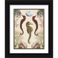 thumbnail image 1 of McCavitt, Naomi 12x14 Black Ornate Wood Framed with Double Matting Museum Art Print Titled - Antiquarian Menagerie - Seahorse, 1 of 4