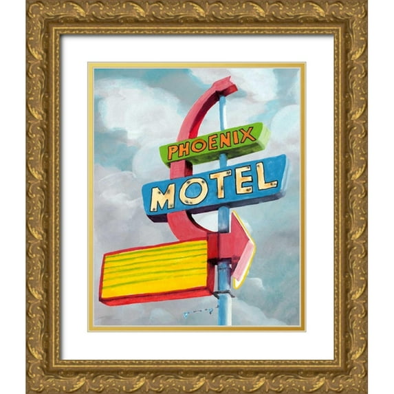 McCavitt, Naomi 12x14 Gold Ornate Wood Framed with Double Matting Museum Art Print Titled - American Roadside II