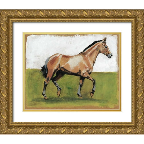 McCavitt, Naomi 14x12 Gold Ornate Wood Framed with Double Matting Museum Art Print Titled - Equestrian Studies III