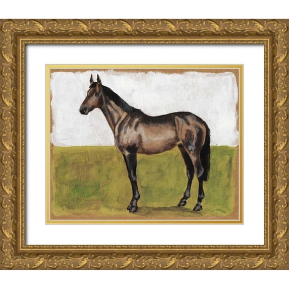 McCavitt, Naomi 14x12 Gold Ornate Wood Framed with Double Matting Museum Art Print Titled - Equestrian Studies IV