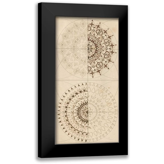 McCavitt, Naomi 14x24 Black Modern Framed Museum Art Print Titled - Sacred Geometry Sketch III