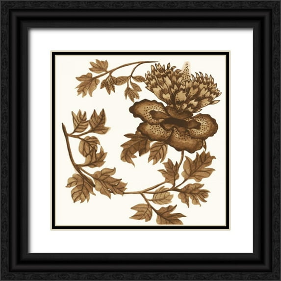 McCavitt, Naomi 15x15 Black Ornate Wood Framed with Double Matting Museum Art Print Titled - Tapestry Floral II
