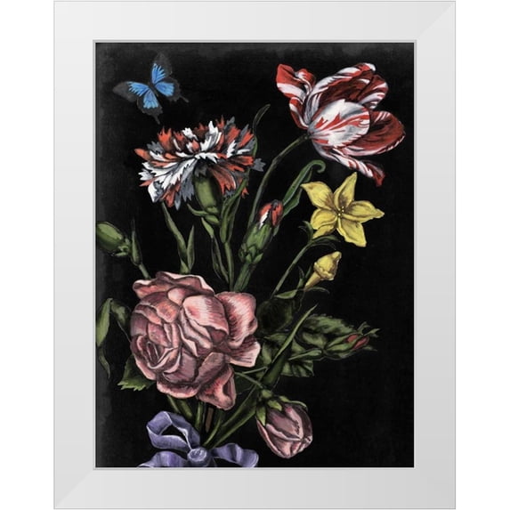McCavitt, Naomi 19x24 White Modern Wood Framed Museum Art Print Titled - Dark Floral IV
