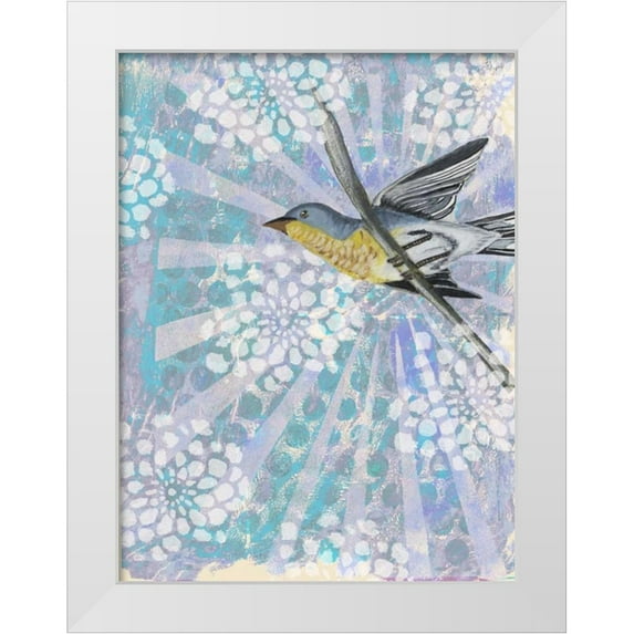 McCavitt, Naomi 19x24 White Modern Wood Framed Museum Art Print Titled - Songbird Batik II