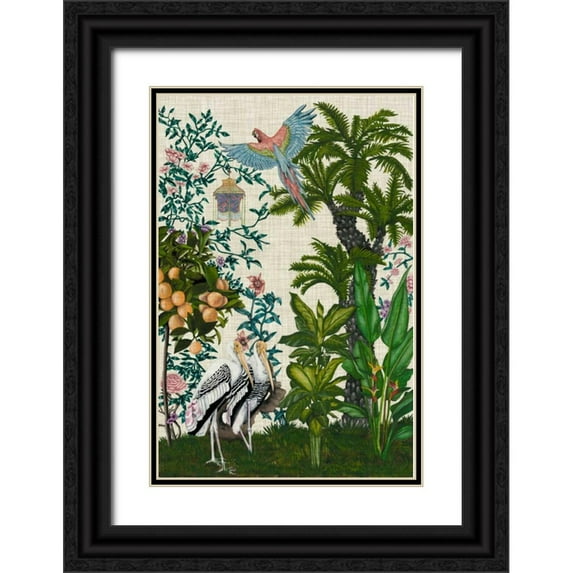 McCavitt, Naomi 23x32 Black Ornate Wood Framed with Double Matting Museum Art Print Titled - Paradis Chinoiserie II