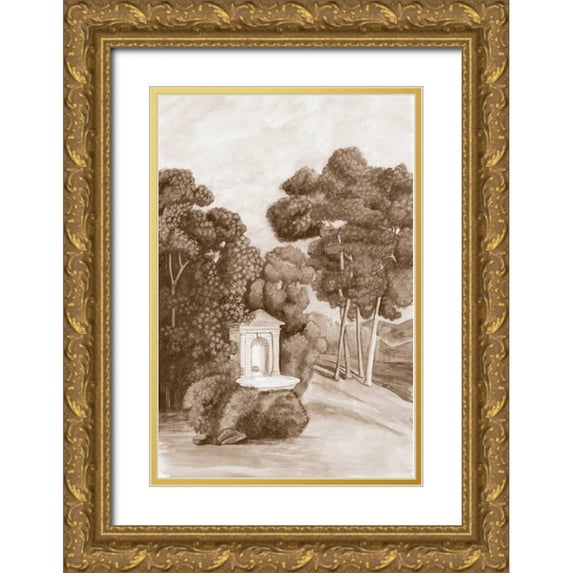 McCavitt, Naomi 23x32 Gold Ornate Wood Framed with Double Matting Museum Art Print Titled - Sepia French Wall Paper I