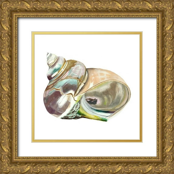 McCavitt, Naomi 26x26 Gold Ornate Wood Framed with Double Matting Museum Art Print Titled - Seashore Souvenirs IV