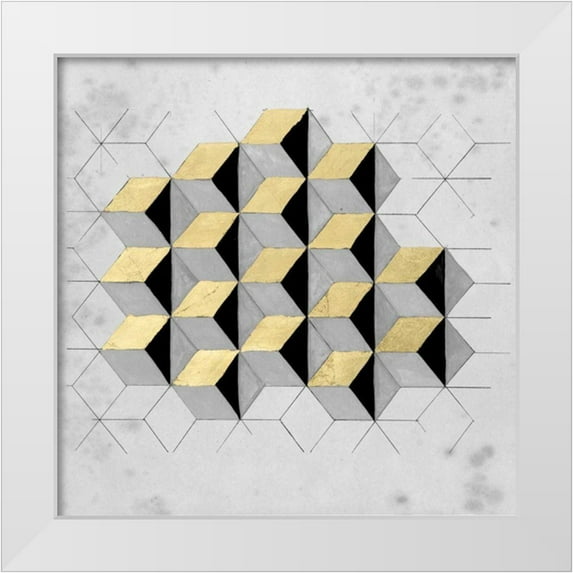 McCavitt, Naomi 26x26 White Modern Wood Framed Museum Art Print Titled - Gilt Geometry I