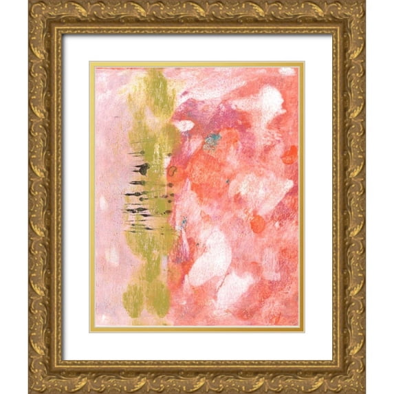 McCavitt, Naomi 26x32 Gold Ornate Wood Framed with Double Matting Museum Art Print Titled - Rosy Composition II