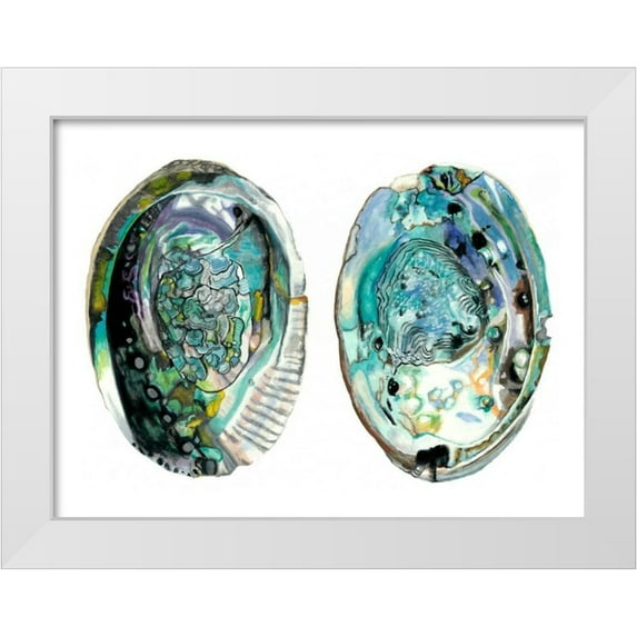 McCavitt, Naomi 32x25 White Modern Wood Framed Museum Art Print Titled - Abalone Shells I