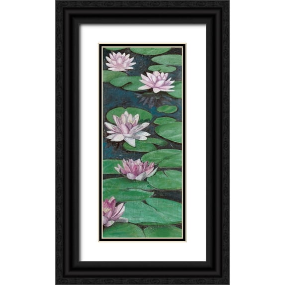 McCavitt, Naomi 8x14 Black Ornate Wood Framed with Double Matting Museum Art Print Titled - Tranquil Lilies II