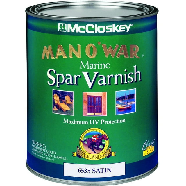 McCloskey 6535 Man O'War Marine Spar Varnish, Wood Sealer Finish, Satin