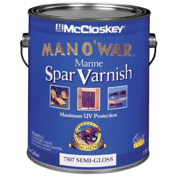 1 gal McCloskey 7507 Clear Man O'war Marine Spar Varnish, Semi-Gloss