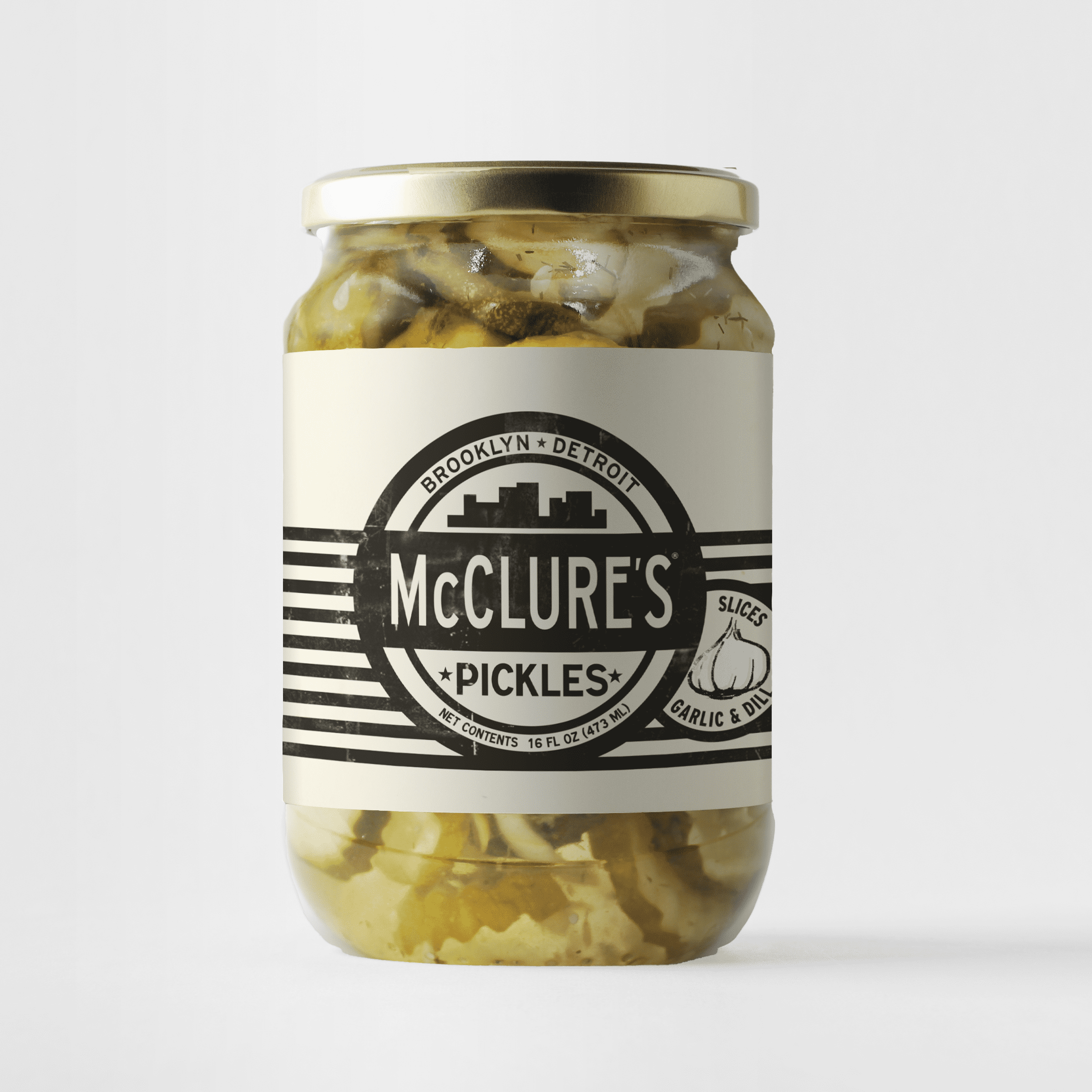 McClure's Garlic & Dill Chip Cut Pickle Slices, 16 oz Jar