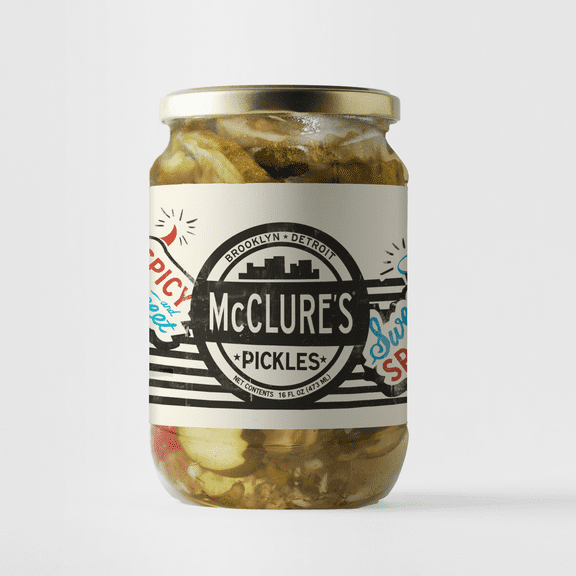 McClure's Sweet & Spicy Dill Chip Cut Pickle Slices, 16 fl oz Jar