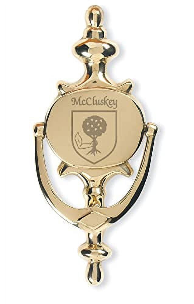 McCluskey Irish Coat of Arms Solid Brass Door Knocker