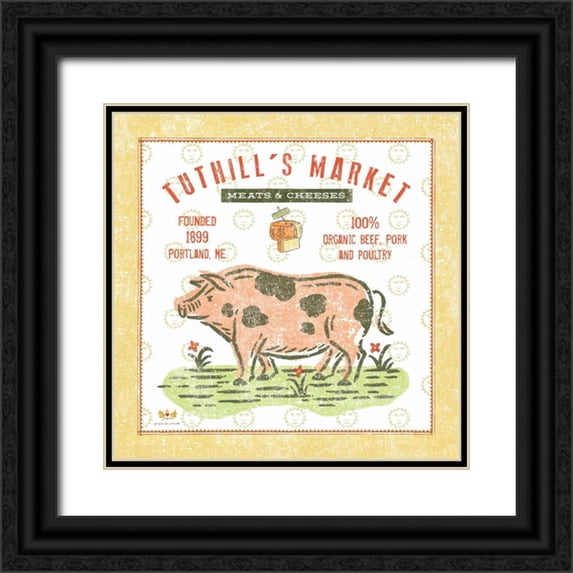 McCollum, Sudi 15x15 Black Ornate Wood Framed with Double Matting Museum Art Print Titled - Tuthill Pig