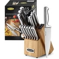thumbnail image 1 of McCook 15-Piece Stainless Steel Knife Set,MC19 Knife Block Set with Built-in Sharpener,Chef Knife for Home, 1 of 9