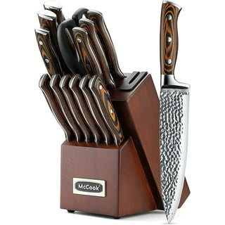 Steak Knives,McCook MC59 Full Tang Stainless Steel Kitchen Serrated Steak  Knife Set of 6, Silver