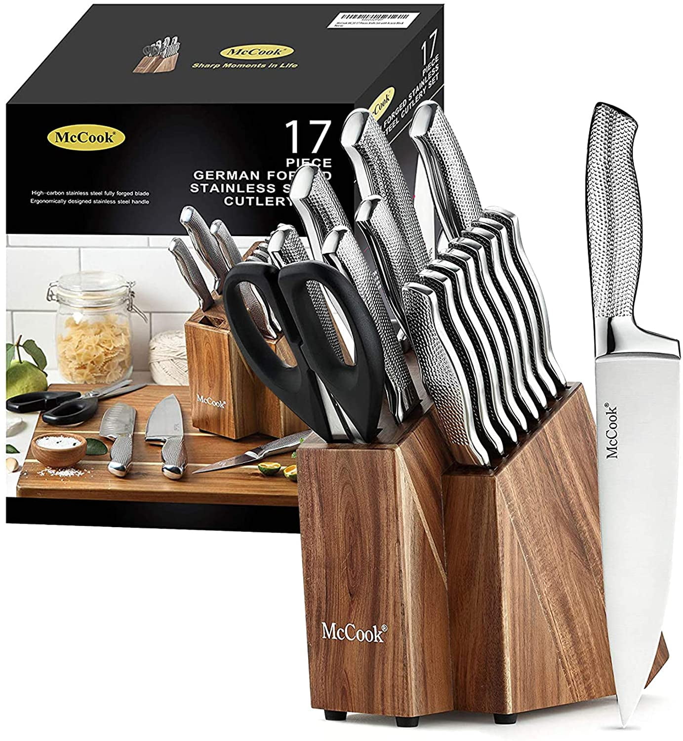 McCook MC24 14Pieces FDA Certified High Carbon Stainless Steel kitchen knife  set