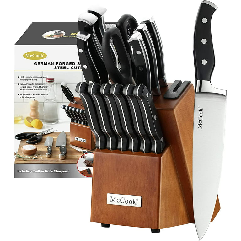 McCook MC23A 15Pieces Kitchen Knife Block Set Cutlery Knife Set