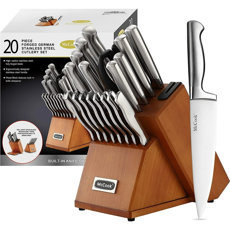 McCook® MC69W Kitchen Knife Sets,20 Pieces German Stainless Steel