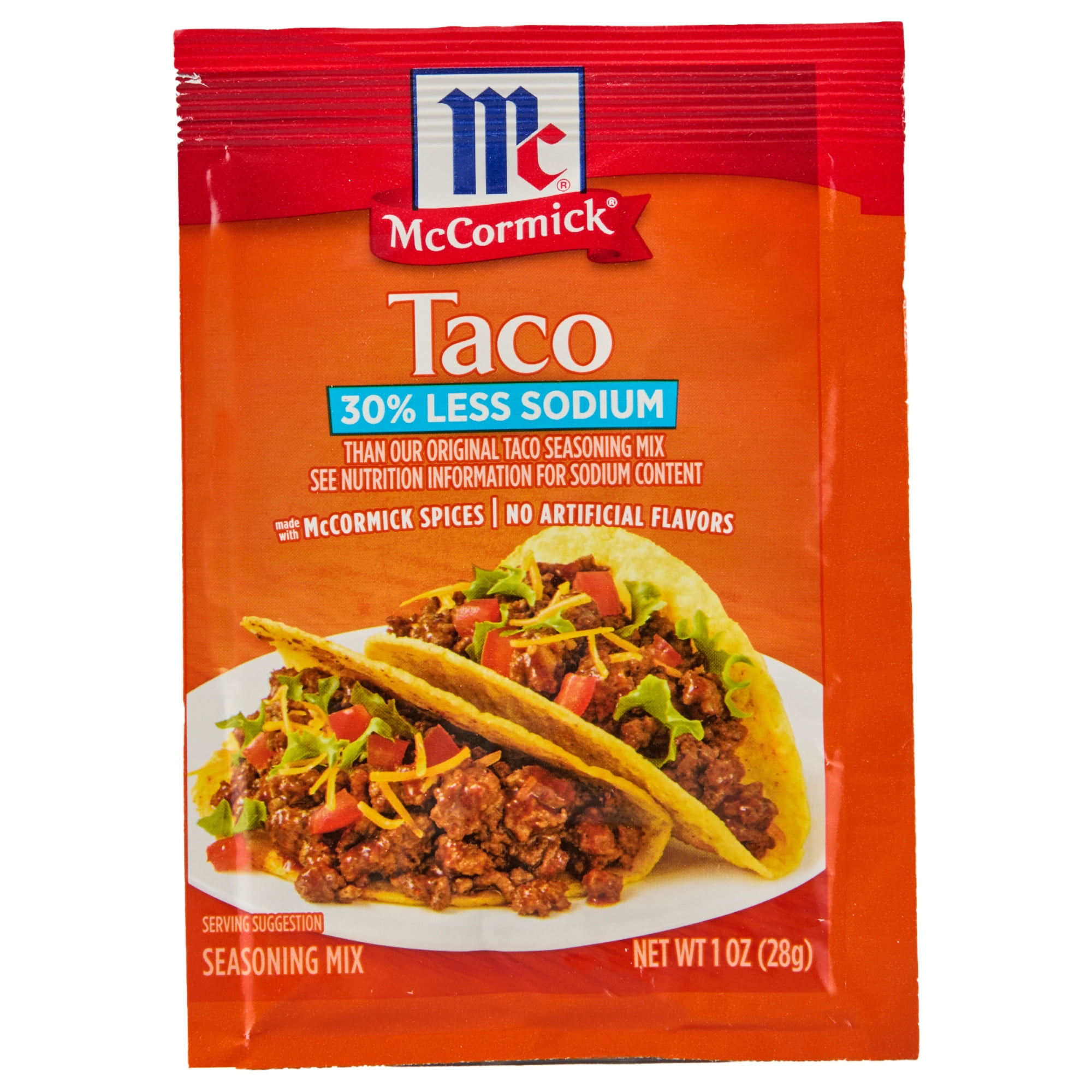 McCormick 30 Less Sodium Taco Seasoning Mix, 1 oz Envelope