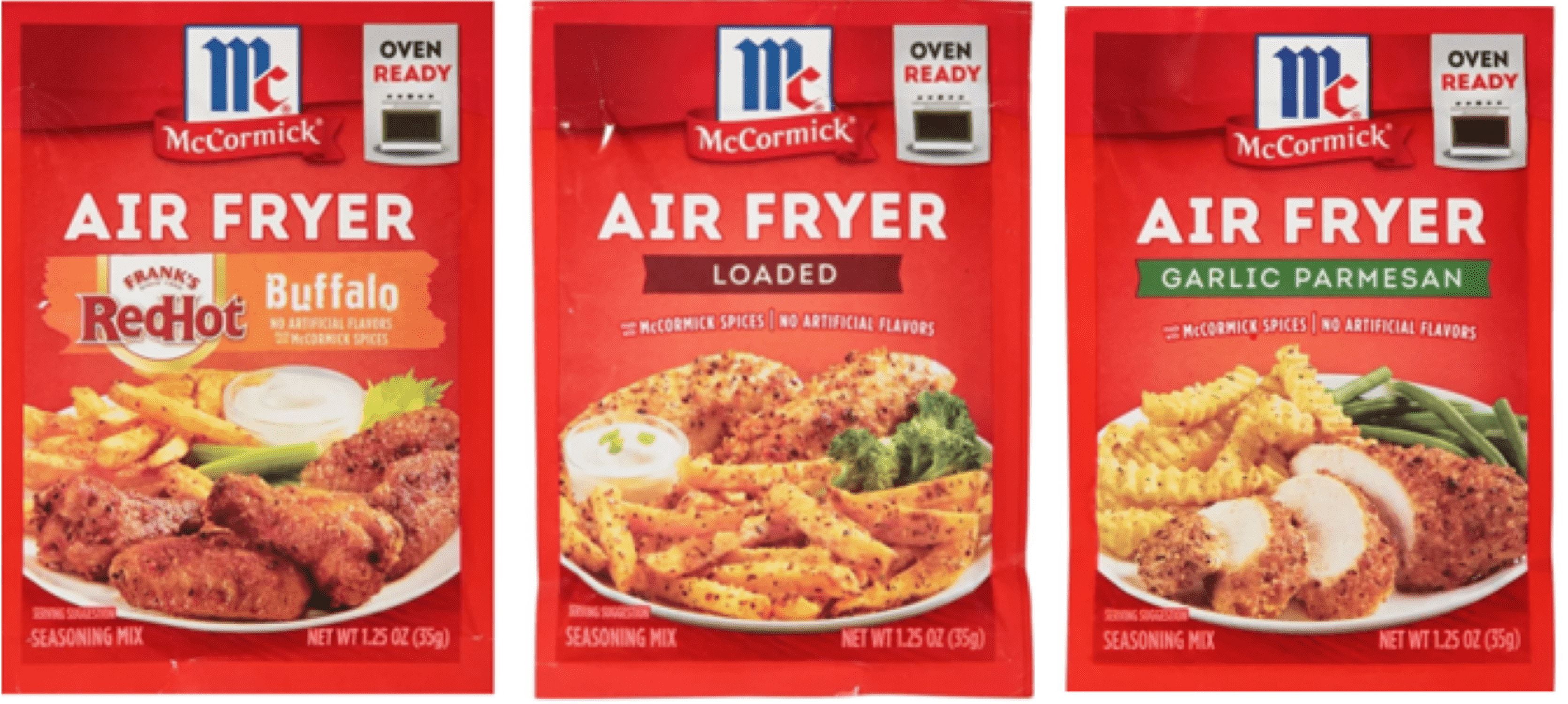 McCormick Air Fryer Combo Pack Garlic Parmesan, Loaded, and Buffalo