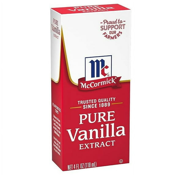 McCormick Vanilla Extract, Pure, Gluten Free, Non-GMO, Made with Madagascar Vanilla Beans, 4 fl oz