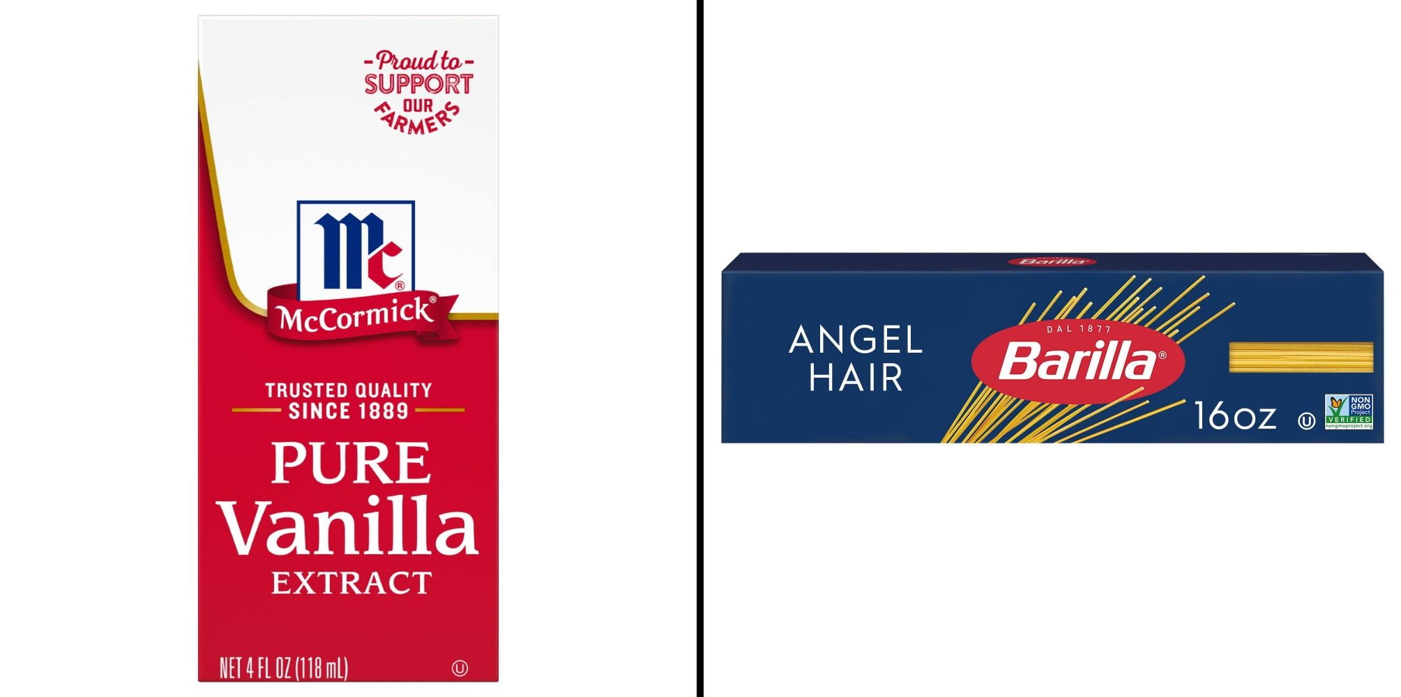 McCormick All Natural Pure Vanilla Extract & Barilla Angel Hair Pasta