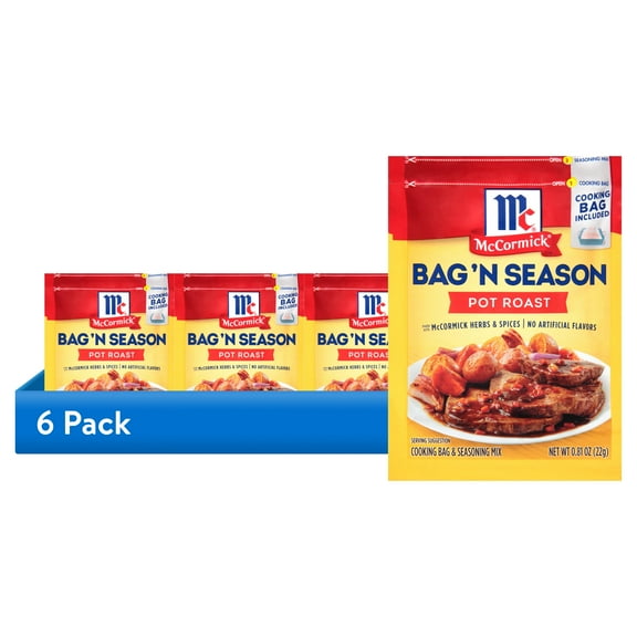(6 pack) McCormick Bag 'n Season Pot Roast Cooking & Seasoning Mix, 0.81 oz Packet