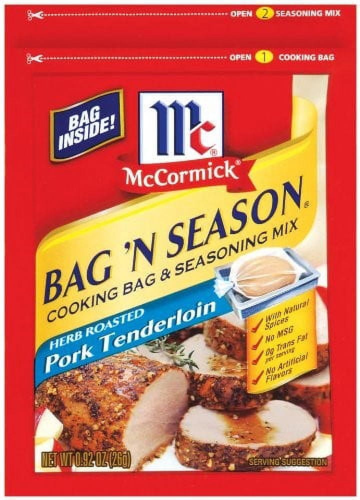 McCormick Bag 'n Season Herb Roasted Pork Tenderloin Cooking Bag & Seasoning Mix, 0.92 Oz