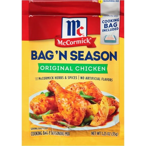 McCormick Bag 'n Season Original Chicken Cooking Bag & Seasoning Mix, 1.25 oz Packet