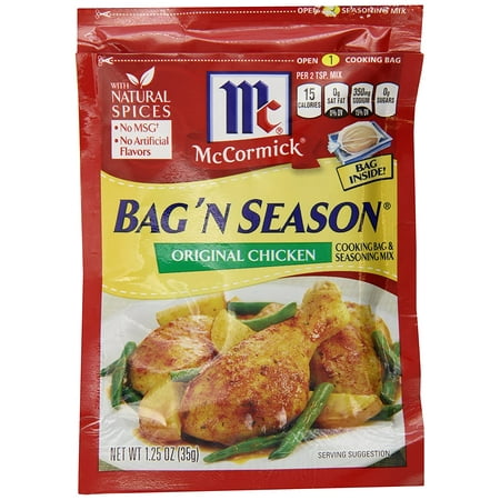 McCormick Bag n Season Original Chicken Cooking Bag & Seasoning Mix, 1.25 oz (Pack of 6)