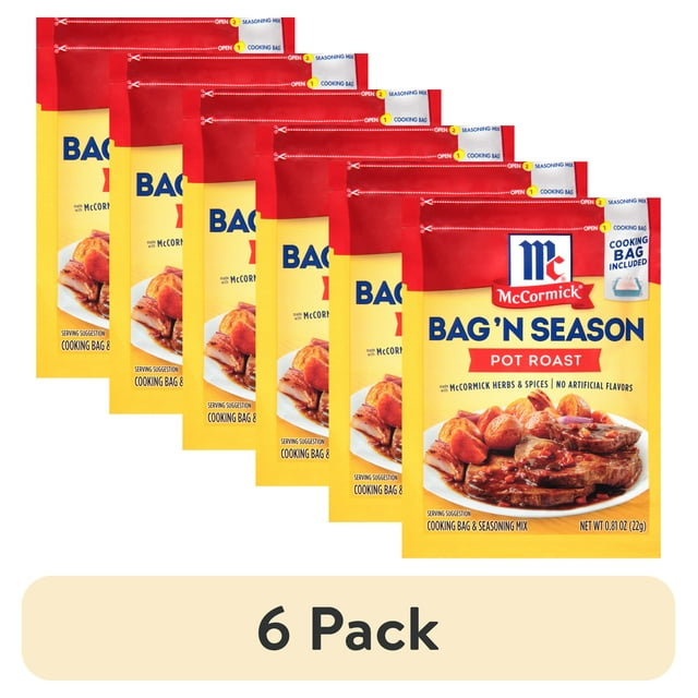 (6 pack) McCormick Bag 'n Season Pot Roast Seasoning Mix, 0.81 oz Coatings & Batters