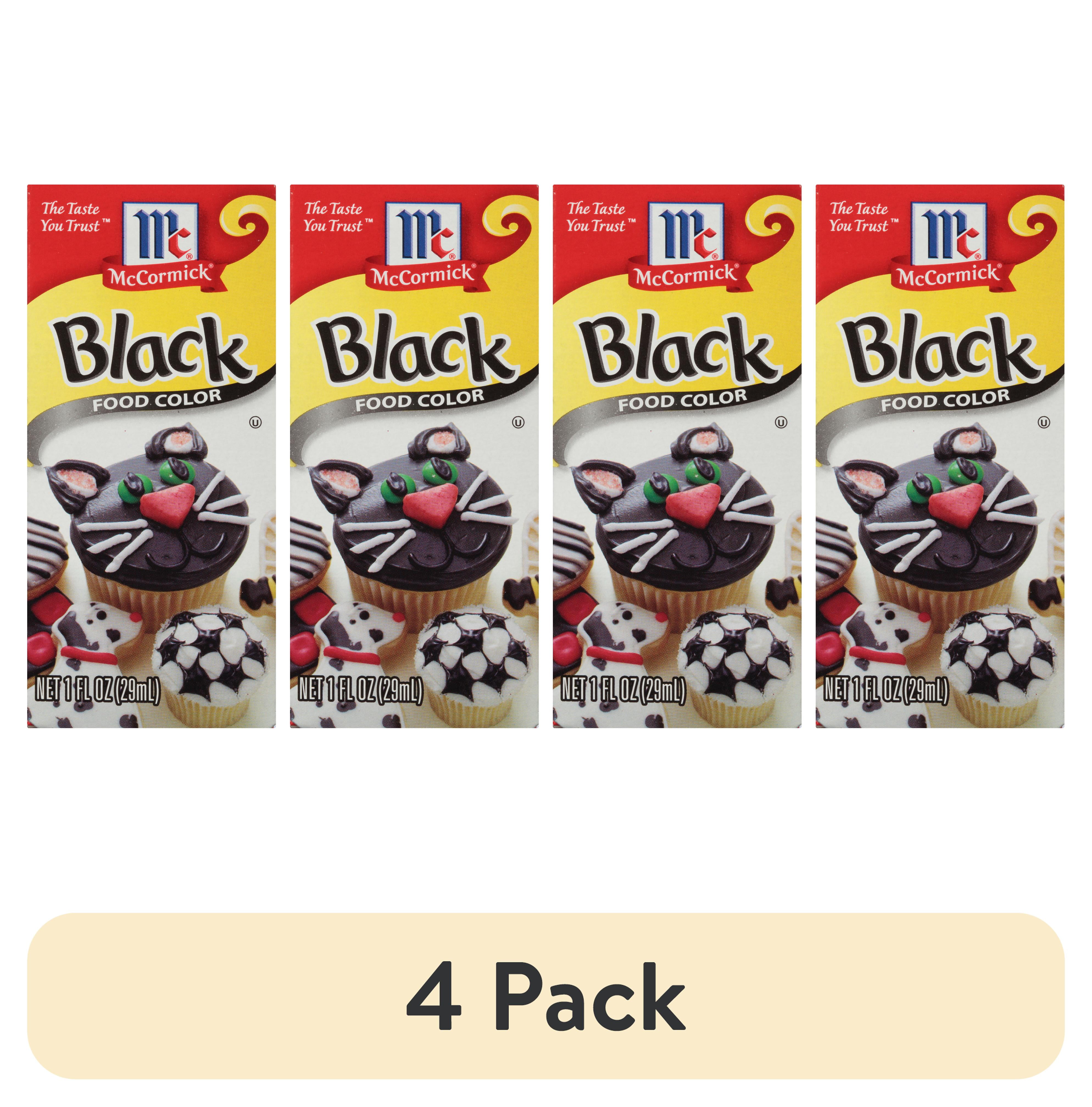 (4 pack) McCormick Black Food Color, 1 fl oz Baking Extracts