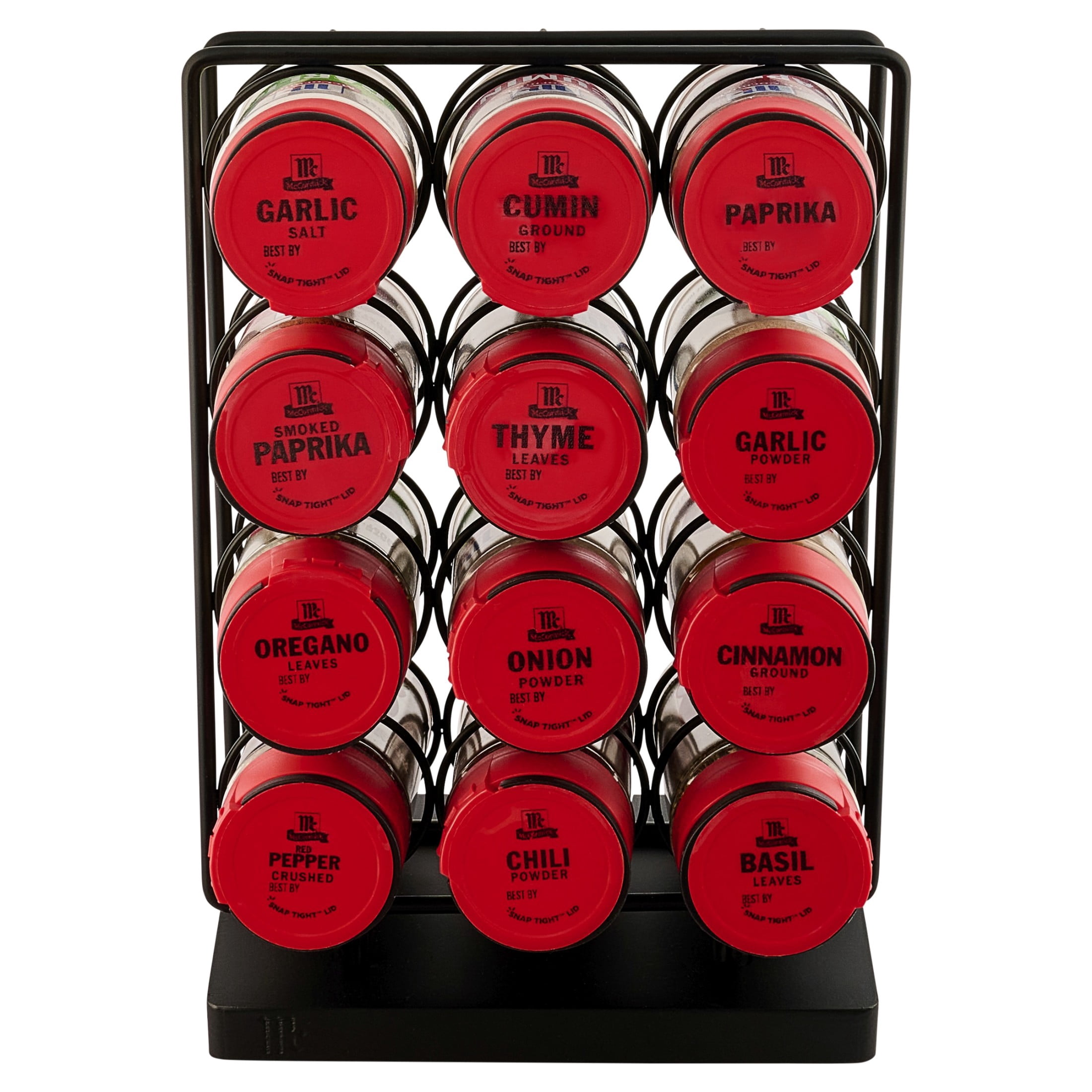 McCormick Black Metal 12 Count Spice Rack, 23.5 oz Multipack