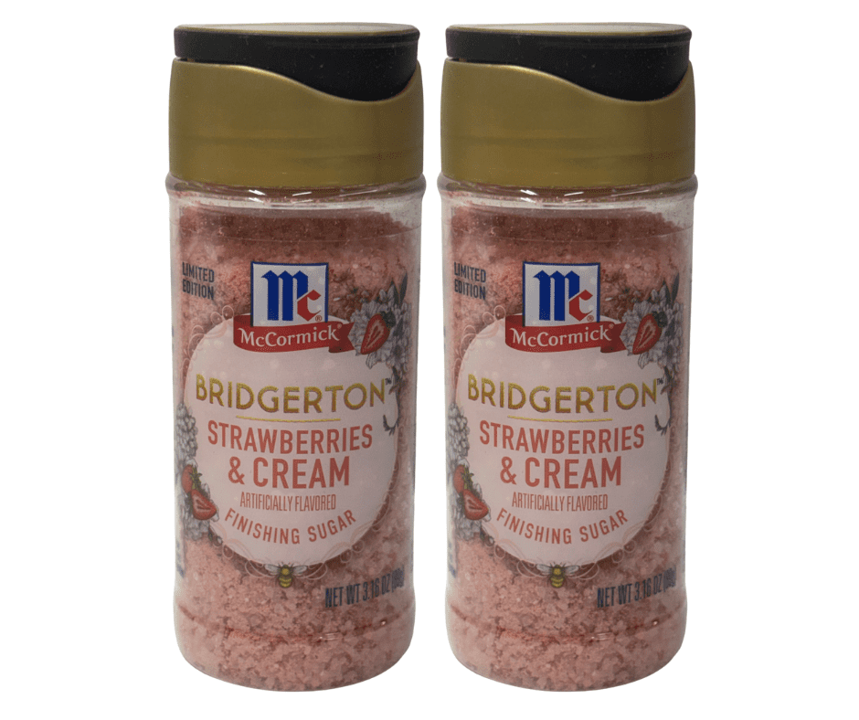 McCormick Bridgerton Finishing Sugars, Strawberries & Cream, 3.16 oz Jars – 2 Pack