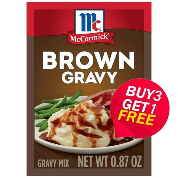 McCormick Brown Gravy Mix, 0.87 oz Envelope (Buy 3 Get 1 Free)