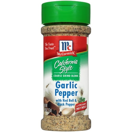 McCormick California Style Kosher Garlic Pepper with Red Bell & Black Pepper Coarse Grind Seasoning, 2.75 oz