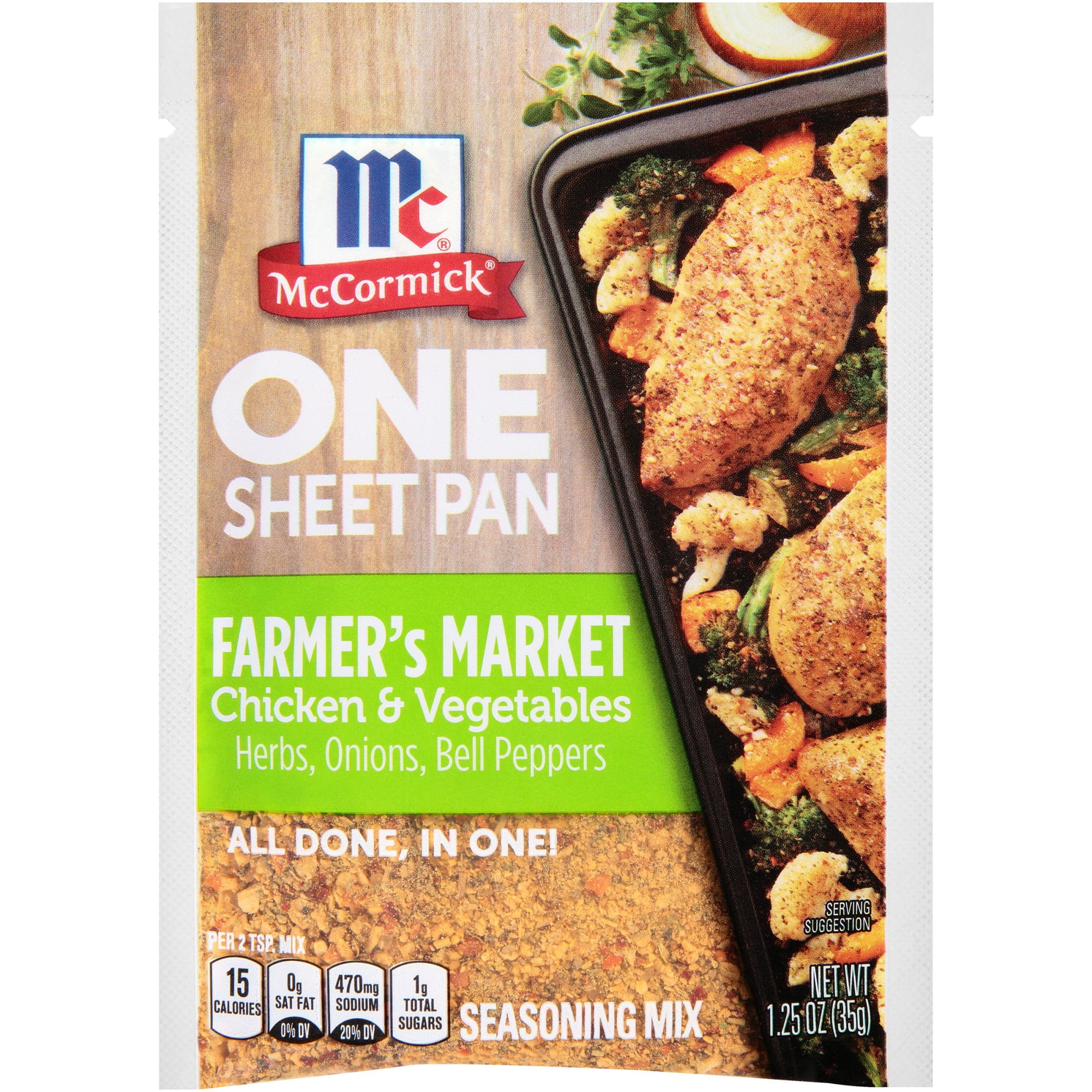 Mccormick One Sheet Pan Seasoning Mix, Farmer's Market Chicken & Vegetables - 1.25 oz