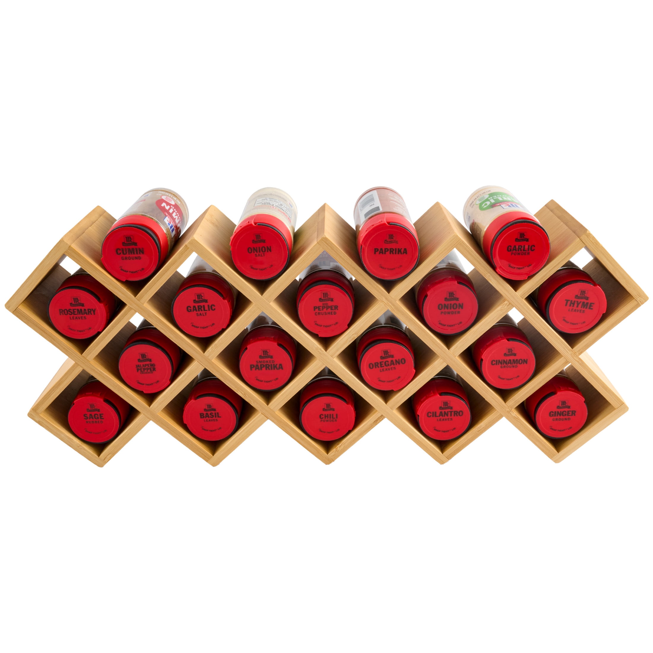 McCormick Criss Cross Bamboo 18 Count Spice Rack, 33.36 oz Bottle