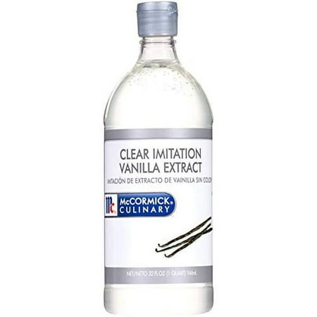McCormick Culinary Clear Imitation Vanilla Extract, 32 fl oz - One 32 Fluid Ounce Bottle of Clear Vanilla Flavoring for Baking, Perfect in Baked Goods, Frostings, Custards and Desserts