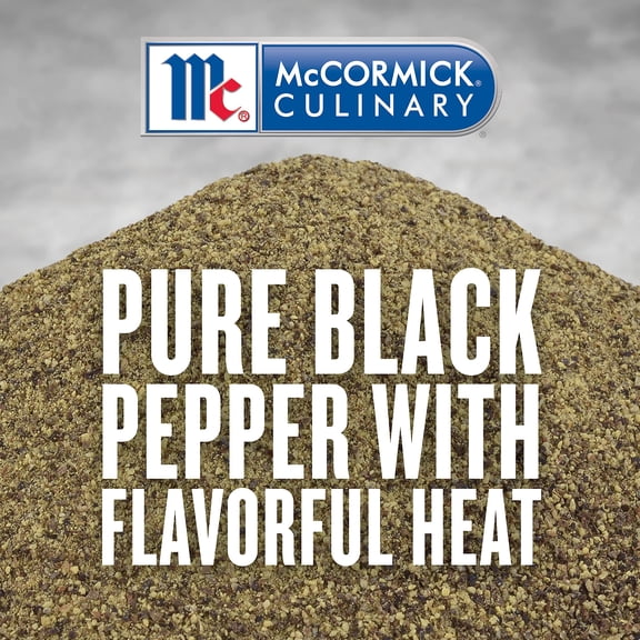 McCormick Culinary Pure Ground Black Pepper, 18 H2FSDoz - One 18 Ounce Container of Bulk Black Pepper Finely Ground, Perfect for Chefs and Pepper Shaker Refills