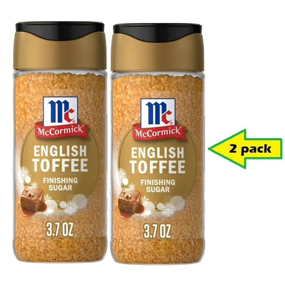McCormick English Toffee Finishing Sugar, 3.7 oz Bottle, 2 Pack