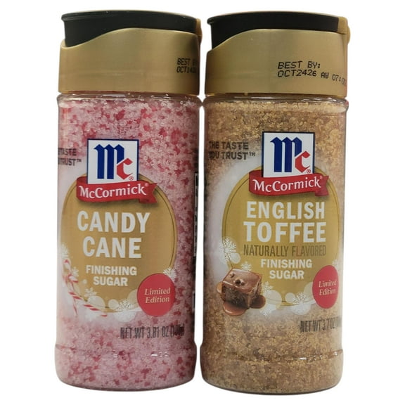 McCormick Finishing Sugar 2 Pack - English Toffee, Candy Cane