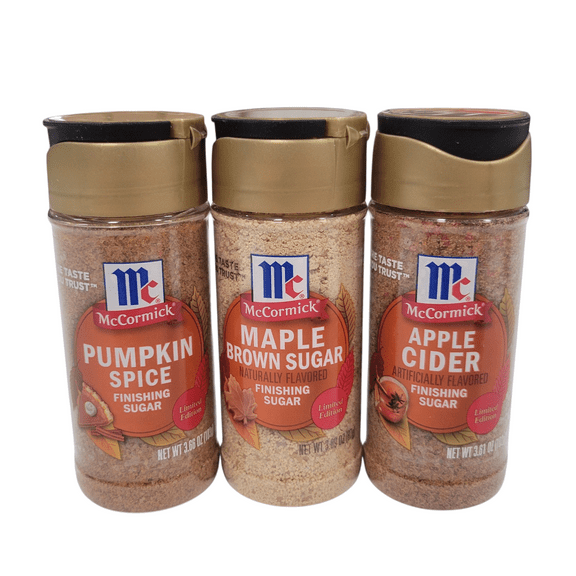 McCormick Finishing Sugar 3 Pack - Apple Cider, Maple Brown Sugar, and Pumpkin Spice