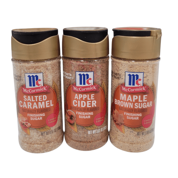 McCormick Finishing Sugar 3 Pack - Apple Cider, Maple Brown Sugar, and Salted Caramel