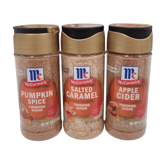McCormick Finishing Sugar 3 Pack - Apple Cider, Salted Caramel, and Pumpkin Spice