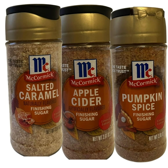 McCormick Finishing Sugar 3 Pack - Apple Cider, Salted Caramel, and Pumpkin Spice